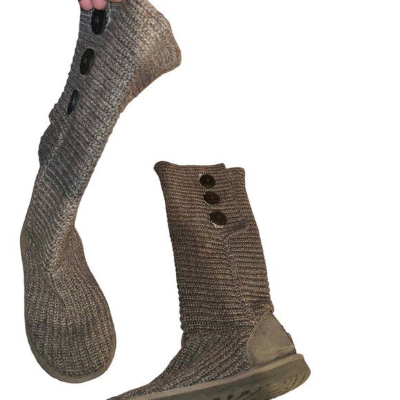 ugg austrailia tall gray sweater knit boots 8 - Picture 2 of 8